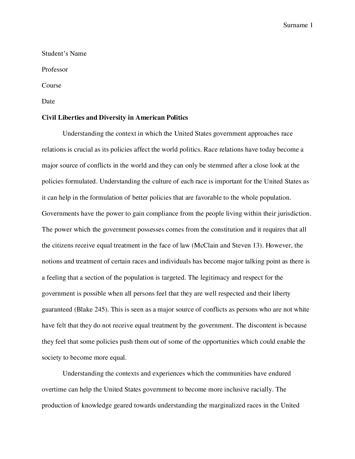 Preview image for Civil Liberties and Diversity in American Politics